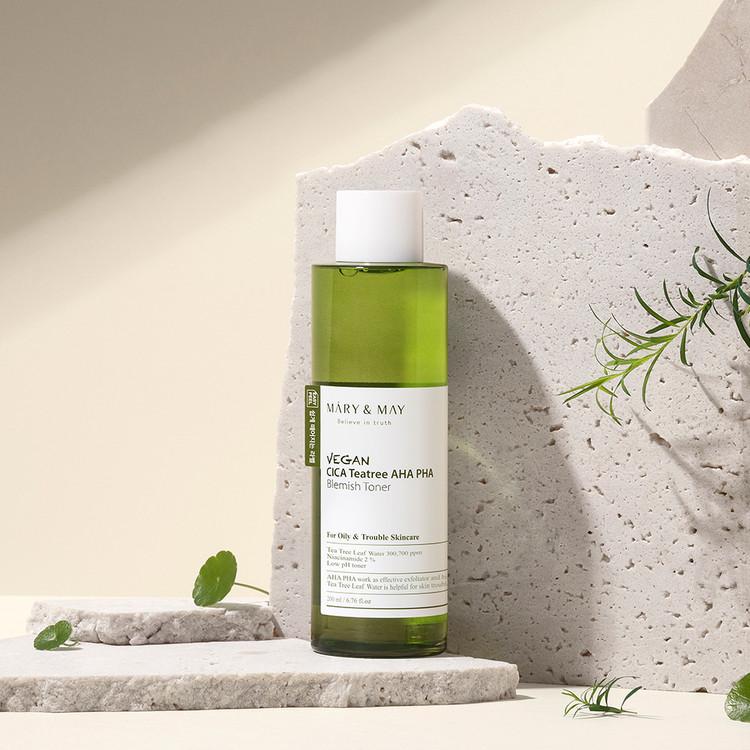[Mary&May] Vegan CICA Tea Tree AHA PHA Blemish Toner - 200ml