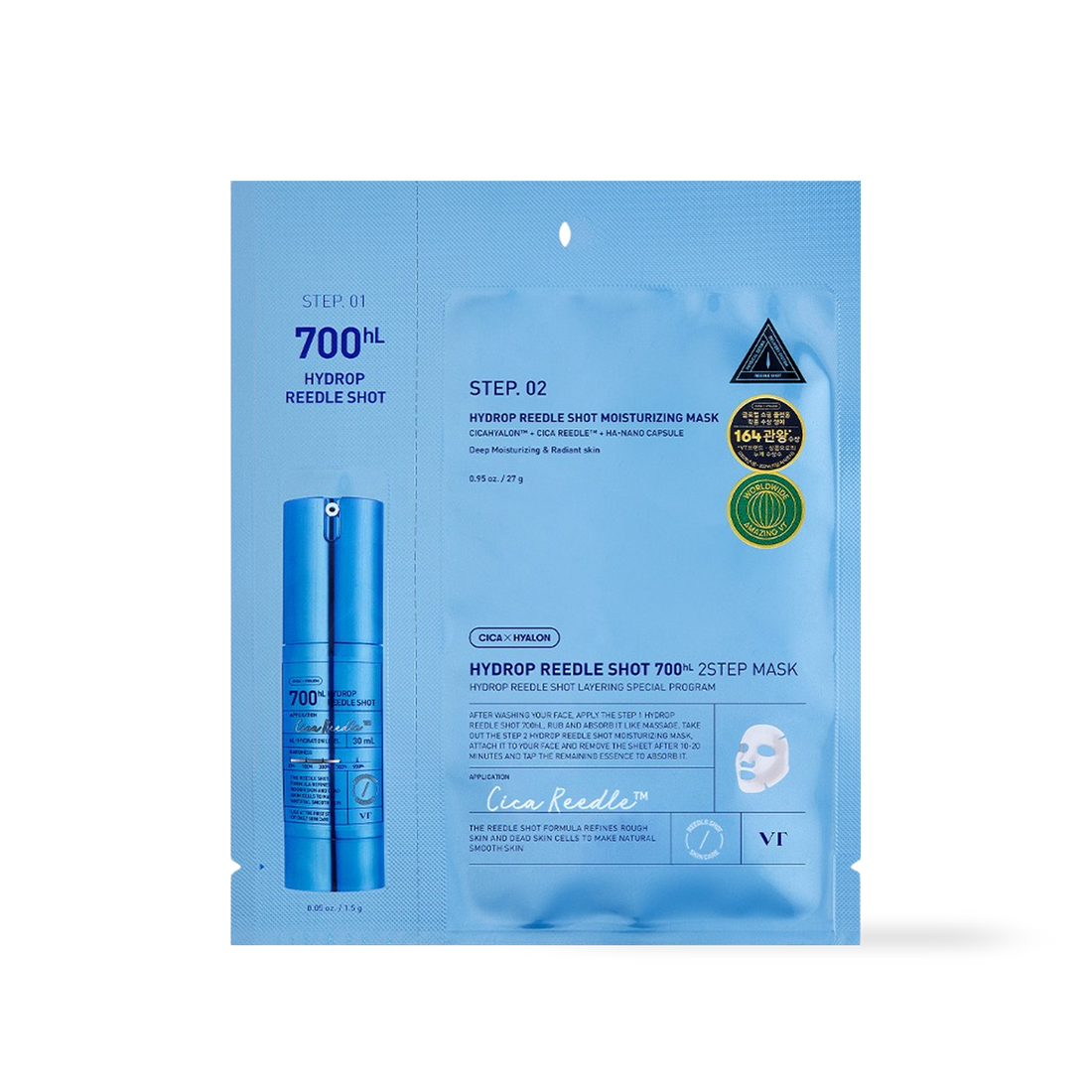 [VT Cosmetics] HYDROP Reedles Shot 700hL 2 STEP MASK