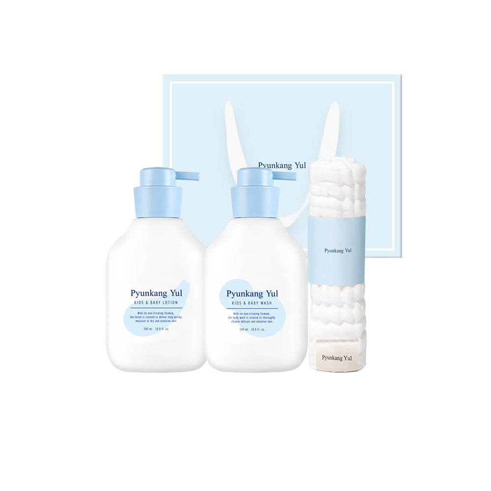[PyunkangYul] Kids & Baby Line Gift Set 590ml*2+guaze